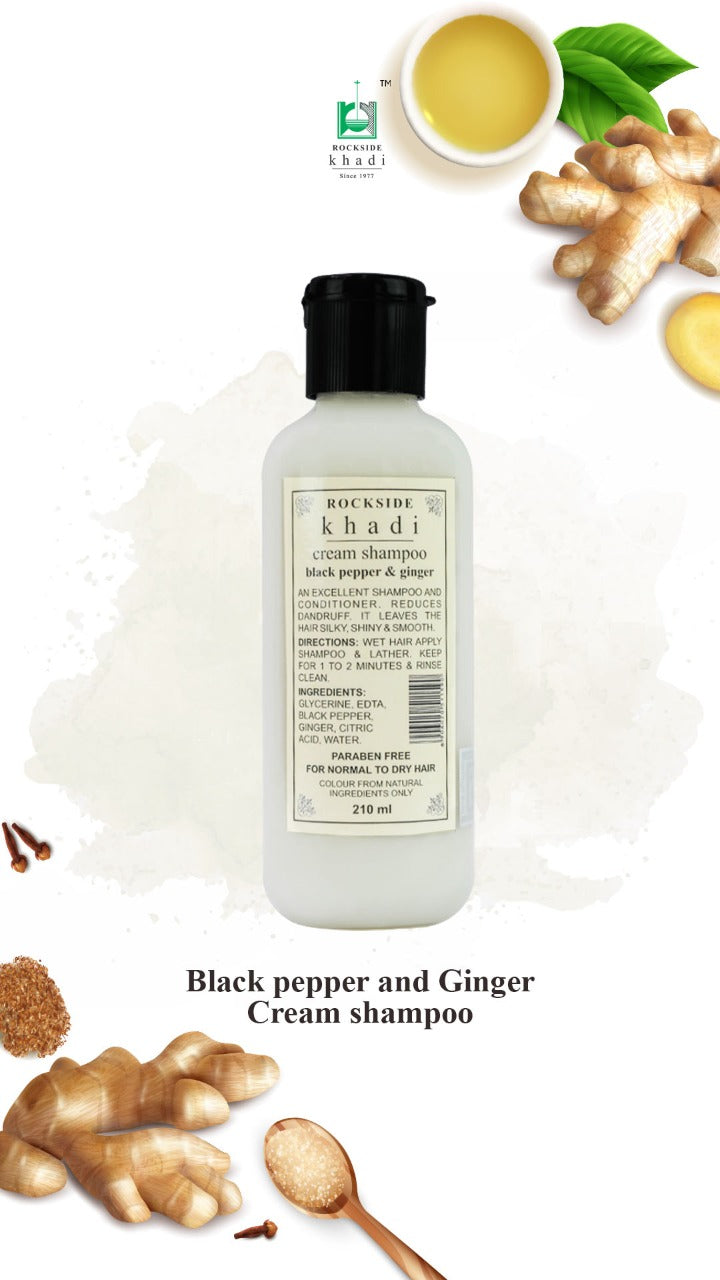 K h a d i Cream shampoo with Blackpepper and Ginger